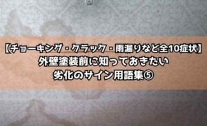 【チョーキング・クラック・雨漏りなど全10症状】外壁塗装前に知っておきたい劣化のサイン用語集⑤