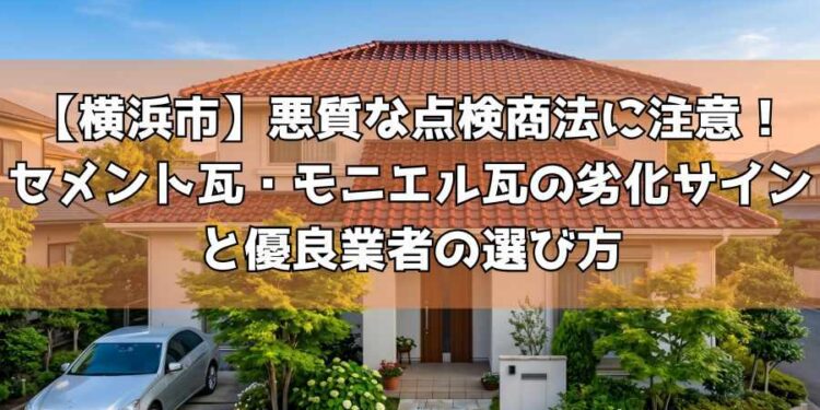 【横浜市】悪質な点検商法に注意!セメント瓦・モニエル瓦の劣化サインと優良業者の選び方