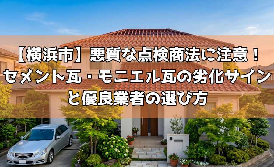【横浜市】悪質な点検商法に注意!セメント瓦・モニエル瓦の劣化サインと優良業者の選び方