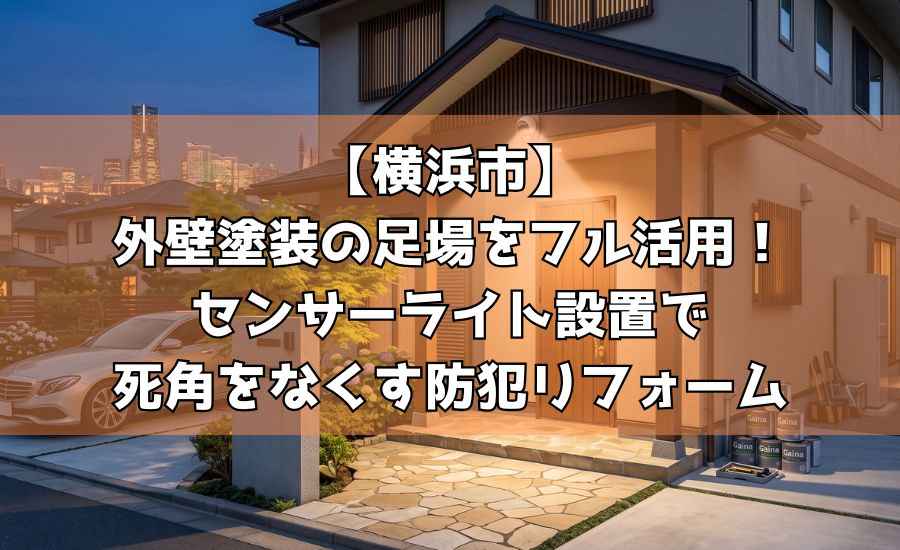 【横浜市】外壁塗装の足場をフル活用!センサーライト設置で死角をなくす防犯リフォーム