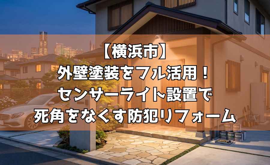 浜市】外壁塗装をフル活用!センサーライト設置で死角をなくす防犯リフォーム を選択 【横浜市】外壁塗装をフル活用!センサーライト設置で死角をなくす防犯リフォーム