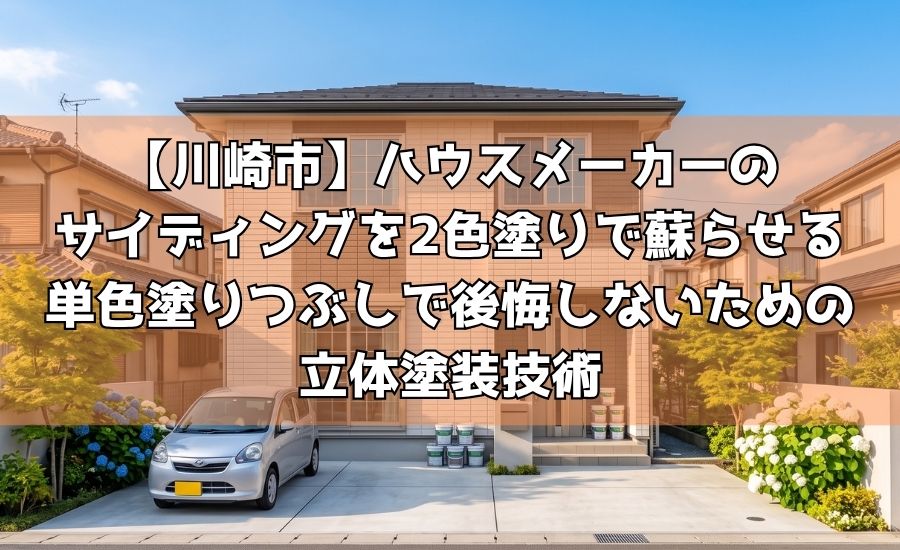 【川崎市】ハウスメーカーのサイディングを2色塗りで蘇らせる~単色塗りつぶしで後悔しないための立体塗装技術